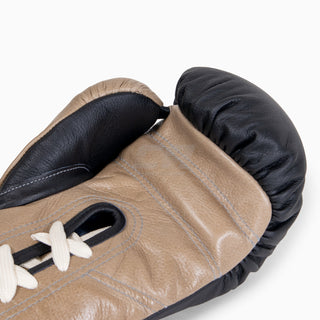 Gants de boxe Di Nardo avec lacets Noir-Beige 12 oz 