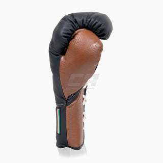 Gants de boxe Di Nardo avec lacets Noir-Marron 16 oz 