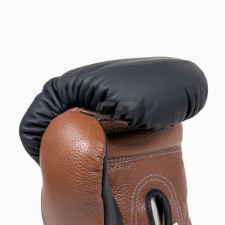 Gants de boxe Di Nardo avec lacets Noir-Marron 16 oz 