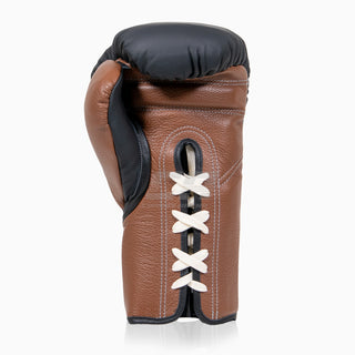 Gants de boxe Di Nardo avec lacets Noir-Marron 16 oz 