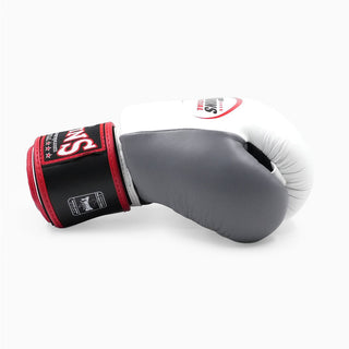 Gants de Muay Thai Twins Special BGVL3 Noir-blanc-gris 