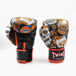 Thaibokshandschoenen Twins Special FBGVL 3 Skull Oranje 