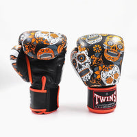 Thaibokshandschoenen Twins Special FBGVL 3 Skull Oranje 