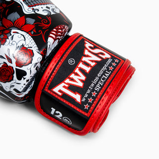 Gants de Muay Thai Twins Special FBGVL 3 Skull Rouge 