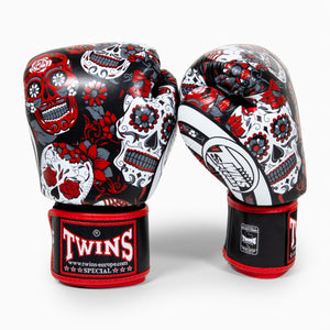 Thaibokshandschoenen Twins Special FBGVL 3 Skull Rood 