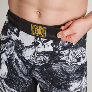 Shorts de MMA Leone IUTER Barbed Wire AB04IU Noir-Combat Arena
