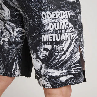 Shorts de MMA Leone IUTER Barbed Wire AB04IU Noir-Combat Arena