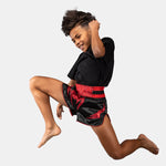 Pantaloncini bambino kick-thai Venum Attack Nero-rosso-Combat Arena