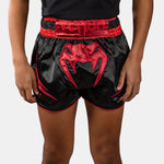 Pantaloncini bambino kick-thai Venum Attack Nero-rosso-Combat Arena