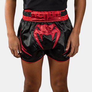 Pantaloncini bambino kick-thai Venum Attack Nero-rosso-Combat Arena