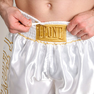 Pantaloncini boxe Leone DNA Premium AB233 Bianco-Combat Arena