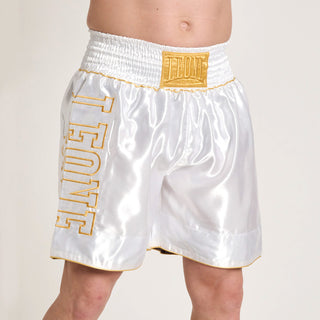 Pantaloncini boxe Leone DNA Premium AB233 Bianco-Combat Arena