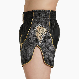 Korte broek kick-thai Leone Elite AB879 Zwart-Combat Arena