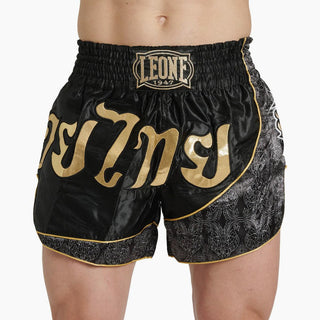 Korte broek kick-thai Leone Elite AB879 Zwart-Combat Arena