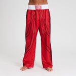 Pantaloni Kickboxing WAKO Leone AB992 Rosso-Combat Arena