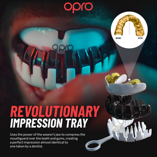 Paradenti Opro Instant Custom-Fit Gold Teeth-Combat Arena