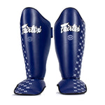 Protège-tibias Fairtex Compétition SP5 avec pare-pieds Bleu 