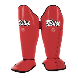 Protège-tibias Fairtex Compétition SP5 avec repose-pieds Rouge 