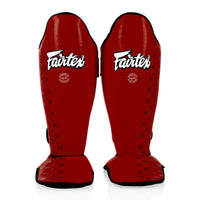 Protège-tibias Fairtex Compétition SP5 avec repose-pieds Rouge 