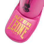 Protège-tibias Leone Iuter PT01IU avec pare-pieds Fuchsia 