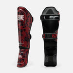 Scheenbeschermers Leone Urban Fighter PT118 rood-zwart camo 