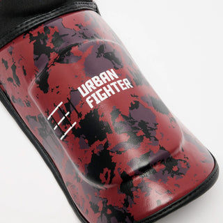 Scheenbeschermers Leone Urban Fighter PT118 rood-zwart camo 