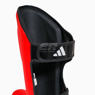 Protège-tibias avec parapet Adidas Pro Kickboxing WAKO Rouge-blanc 