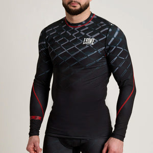 Rashguard Leone MMA Cage AB973 Gris foncé-Combat Arena