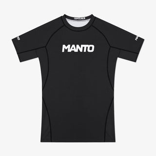 Rashguard Manto Logo Dual maniche corte Nero-Combat Arena