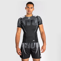 Rashguard Venum Adrenaline manches courtes Noir-gris-Combat Arena