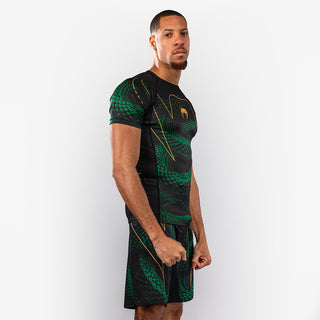 Rashguard Venum Matupa manches courtes Noir-vert-Combat Arena