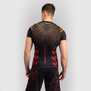 Rashguard Venum Quetzal Fury korte mouwen Zwart-rood 