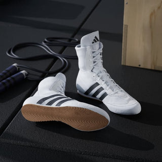 Scarpe da Boxe Adidas Box Hog 2 Bianco-nero-Combat Arena