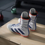 Boksschoenen Adidas Box Hog 4 Wit-blauw 