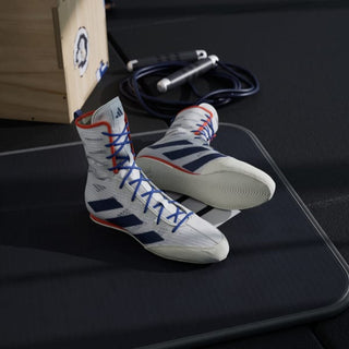Boksschoenen Adidas Box Hog 4 Wit-blauw 