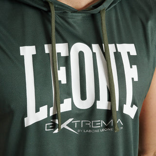 Mouwloze jas met capuchon Leone Logo ABX120 Groen 