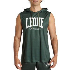 Mouwloze jas met capuchon Leone Logo ABX120 Groen 