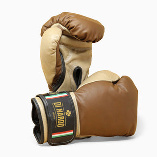 Bokshandschoenen Di Nardo met klittenband 12 Oz Bruin-zand 
